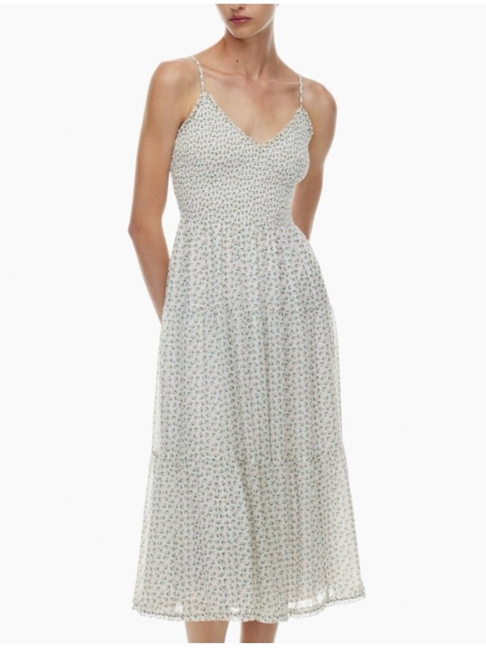Wilfred Tuberose Dress in White / Soft Seashell Pink, Size Small